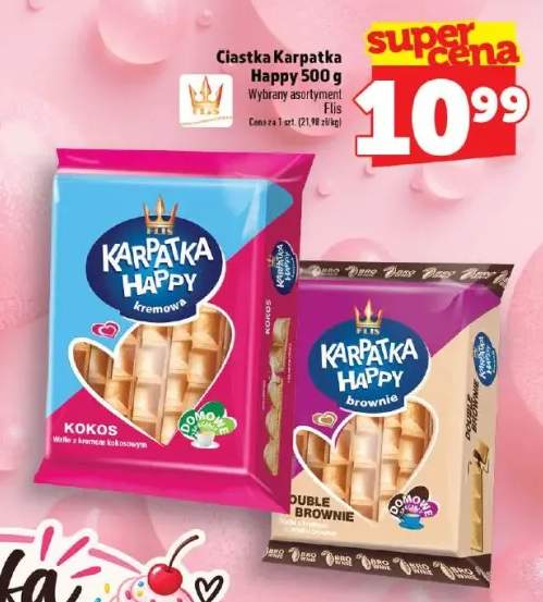 Ciastka Karpatka Happy Kokos +1 wariant