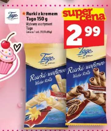 Rurki z kremem o smaku waniliowym Tago +1 wariant