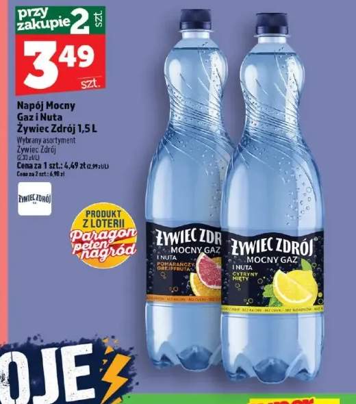 Napój Mocny Gaz i Nuta pomarańczy i grejpfruta Żywiec Zdrój +1 wariant