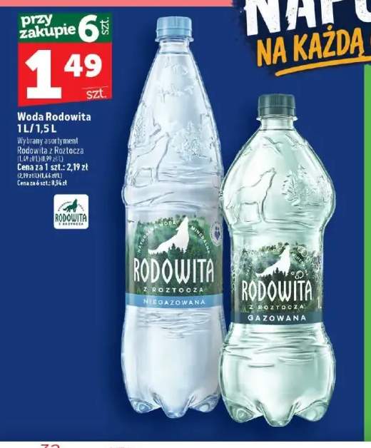 Woda gazowana Rodowita +1 wariant