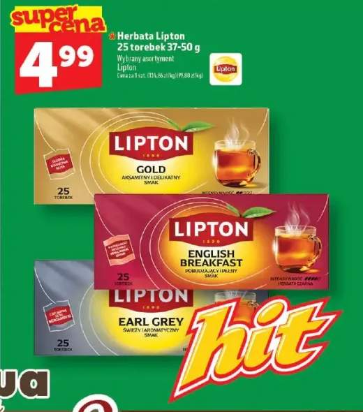 Herbata Lipton English Breakfast +2 warianty