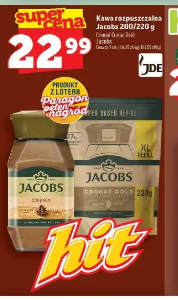 Kawa rozpuszczalna Jacobs Crema +1 wariant