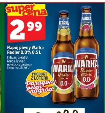 Piwo bezalkoholowe Napój piwny Warka Radler Cytryna +1 wariant