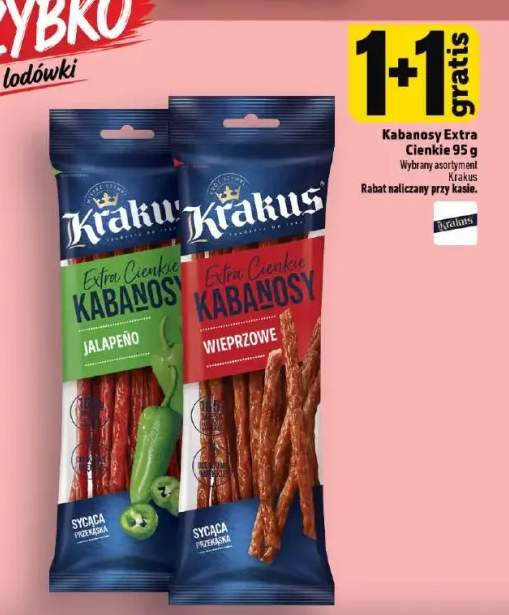 Kabanosy Extra Cienkie Jalapeño Krakus +1 wariant