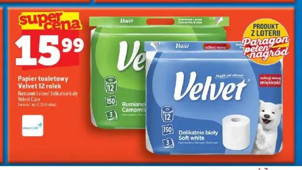 Papier toaletowy Velvet Rumianek i aloes +1 wariant