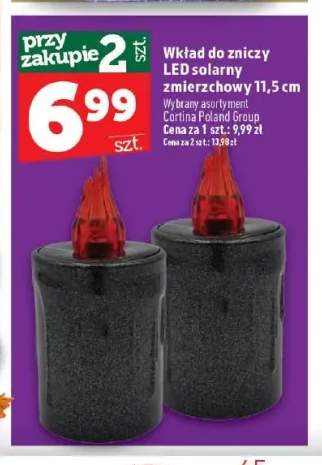 Wkład do zniczy LED solarny zmierzchowy 11,5 cm Cortina Poland Group