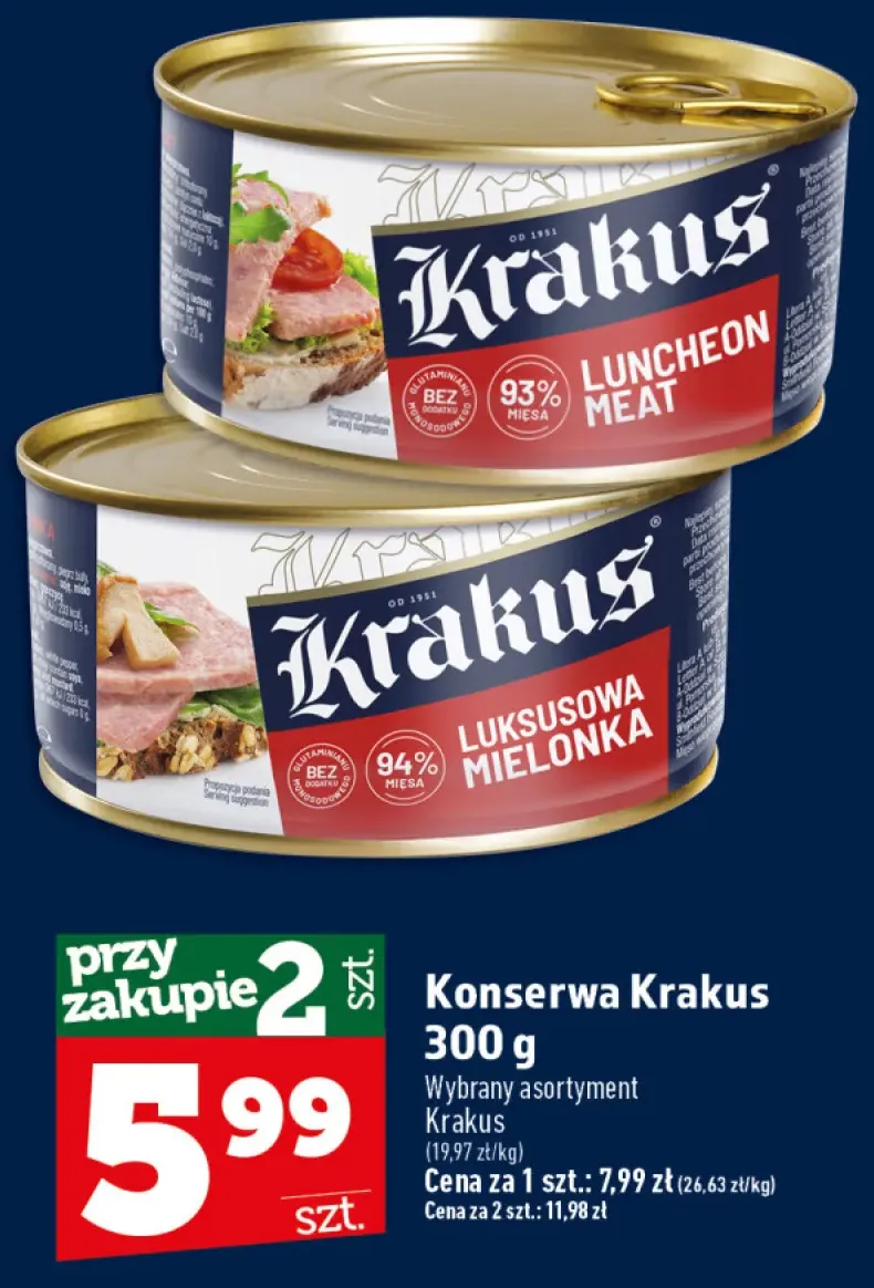 Konserwa Krakus luksusowa mielonka +1 wariant