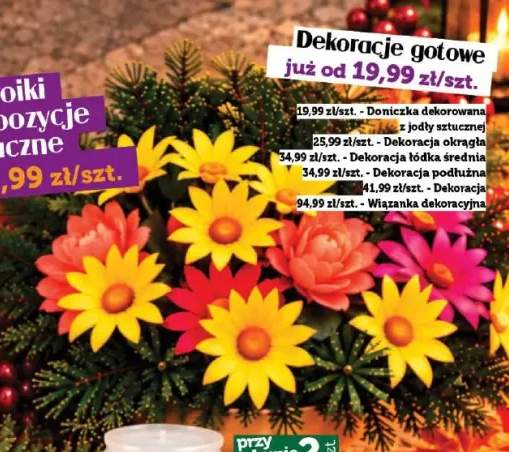 Doniczka dekorowana z jodły sztucznej +5 wariantów
