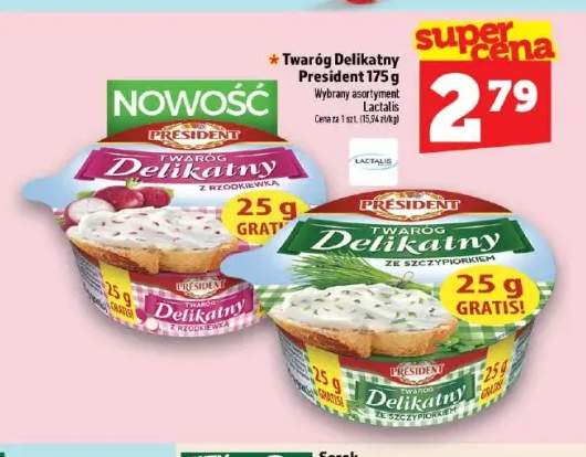 Twaróg Delikatny z rzodkiewką President +1 wariant