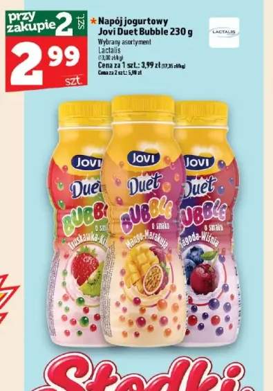 Napój jogurtowy Jovi Duet Bubble truskawka-kiwi Lactalis +2 warianty