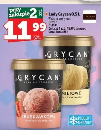 Lody Grycan truskawkowe +1 wariant