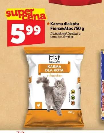 Karma dla kota Fiona & Atos z kurczakiem +1 wariant