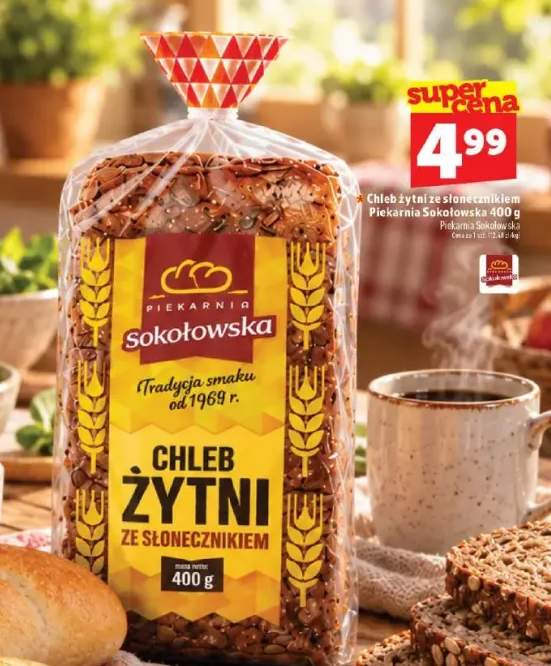 Chleb żytni ze słonecznikiem Piekarnia Sokołowska