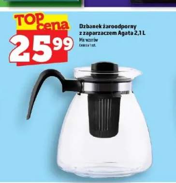 Dzbanek żaroodporny z zaparzaczem Agata 2,1 l
