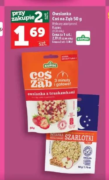 Owsianka Coś na Ząb z truskawkami Kupiec +1 wariant