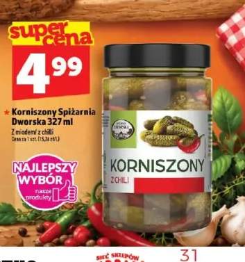 Korniszony Spiżarnia Dworska z miodem +1 wariant