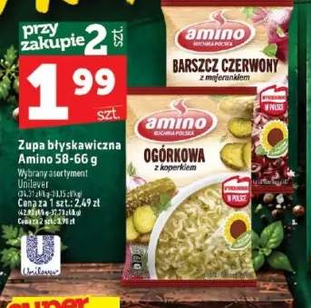 Zupa błyskawiczna Amino barszcz czerwony z majerankiem +1 wariant
