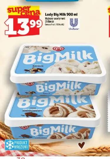 Lody Big Milk bakaliowe +1 wariant