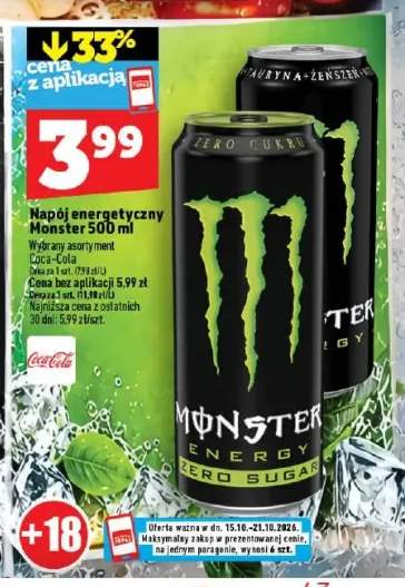 Napój energetyczny Monster Energy Zero Sugar +1 wariant