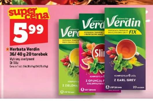 Herbata Verdin z zieloną herbatą +2 warianty