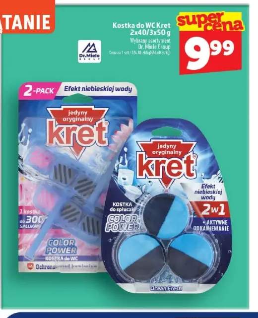 Kostka do WC Kret 2-pak 40 g +1 wariant