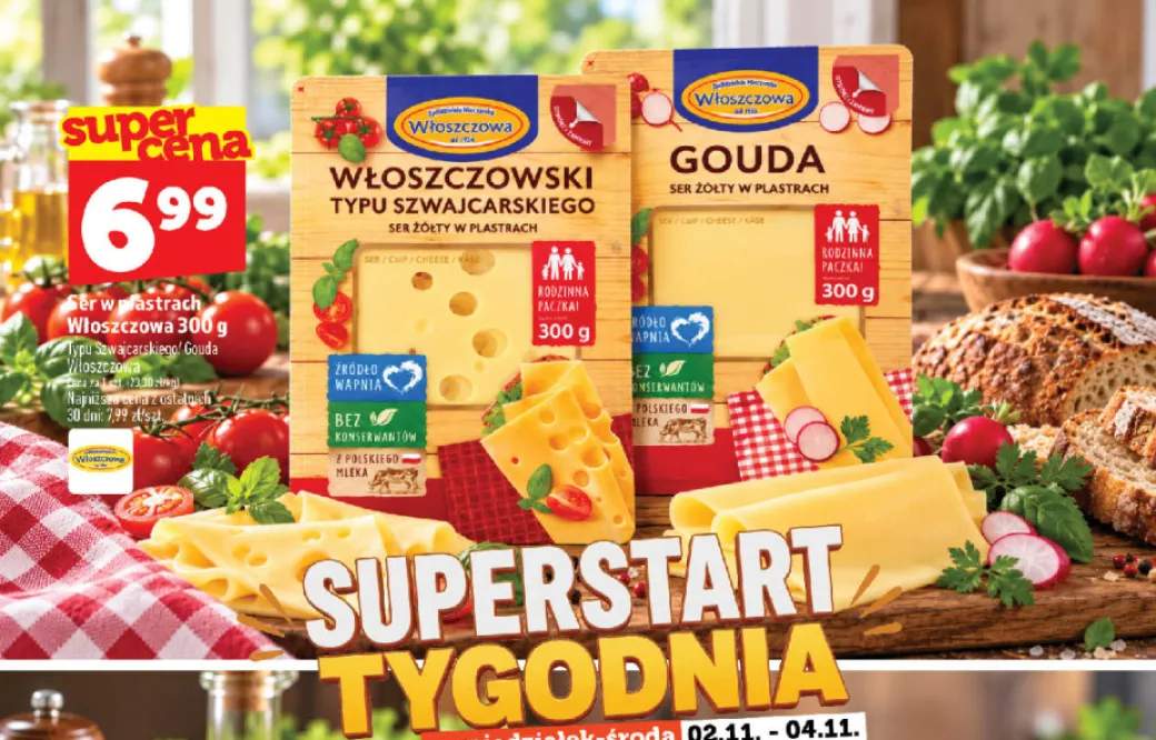 Ser w plastrach typu szwajcarskiego Włoszczowa +1 wariant