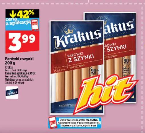 Parówki z szynki Krakus