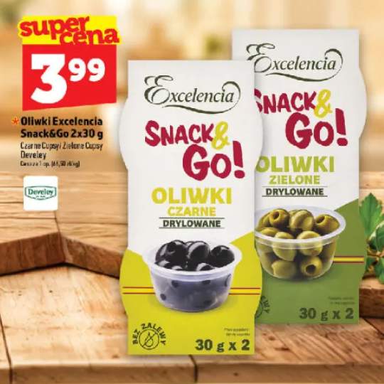 Oliwki Excelencia Snack & Go czarne cupsy 2-pak +1 wariant