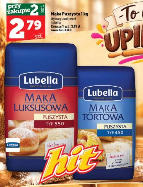 Mąka tortowa puszysta typ 450 Lubella +1 wariant