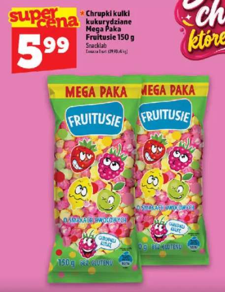 Chrupki kulki kukurydziane Mega Paka Fruitusie Snacklab